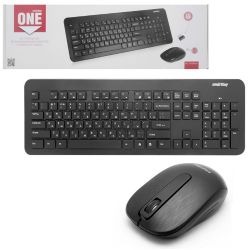 Клавиатура и мышь беспроводная ONE SBC-214350AG-K черный SMARTBUY