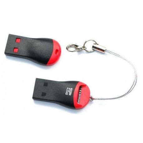 Картридер microSD черно-красный