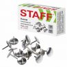 Кнопки канцелярские STAFF "Manager", металлические, никелированные, 10 мм, 50 шт., в картонной коробке