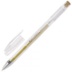 Ручка гелевая BRAUBERG "Jet", ЗОЛОТИСТАЯ, корпус прозрачный, узел 0,5 мм, линия письма 0,35 мм