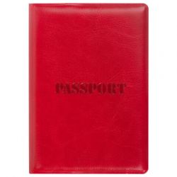 Обложка для паспорта STAFF, полиуретан под кожу, "паспорт", красная