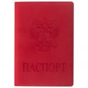 Обложка для паспорта STAFF, мягкий полиуретан, «ГЕРБ», красная