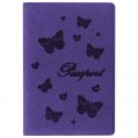 STAFF Обложка для паспорта STAFF, бархатный полиуретан, "Бабочки", фиолетовая