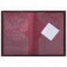Обложка для паспорта натуральная кожа Croc, "PASSPORT", красная, BRAUBERG, 237180